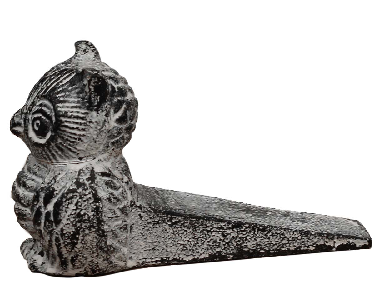 Buy in Bulk Wholesale Owl Door Stopper - Solid & Heavy Wedge Style Stopper - Distressed Rustic Cast Iron Patina - Shabby Chic Home Decor Accessories & Supplies
